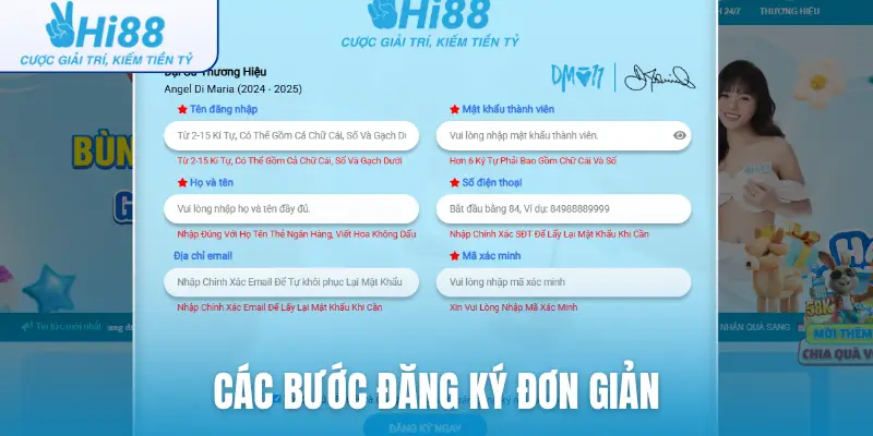 Các bước đăng ký đơn giản