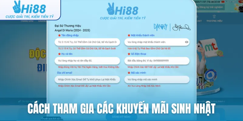 Cách tham gia các khuyến mãi sinh nhật