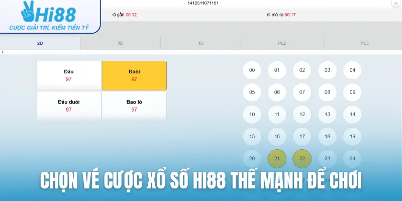 Chọn vé cược xổ số Hi88 thế mạnh để chơi