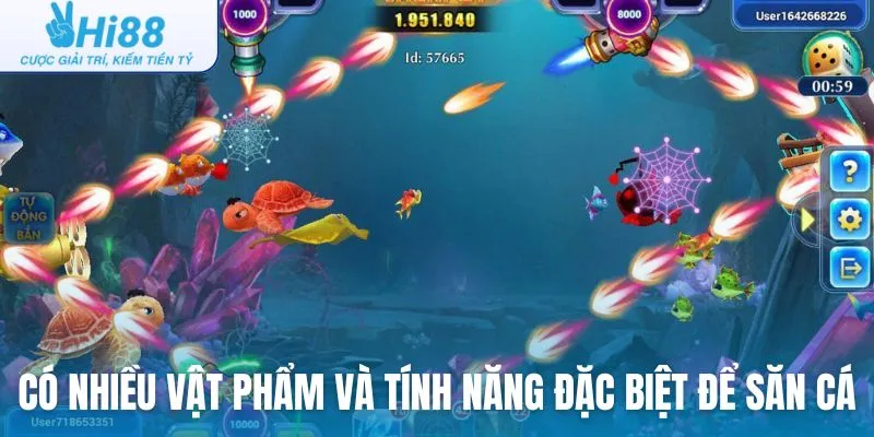 Có nhiều vật phẩm và tính năng đặc biệt để săn cá hiệu quả