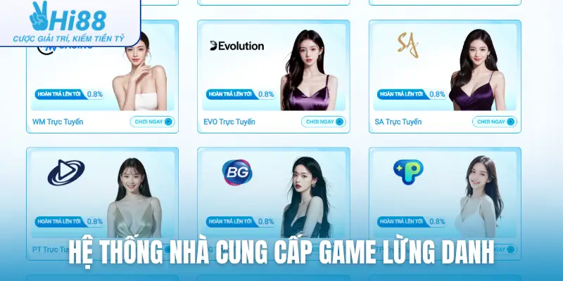 Hệ thống nhà cung cấp game lừng danh