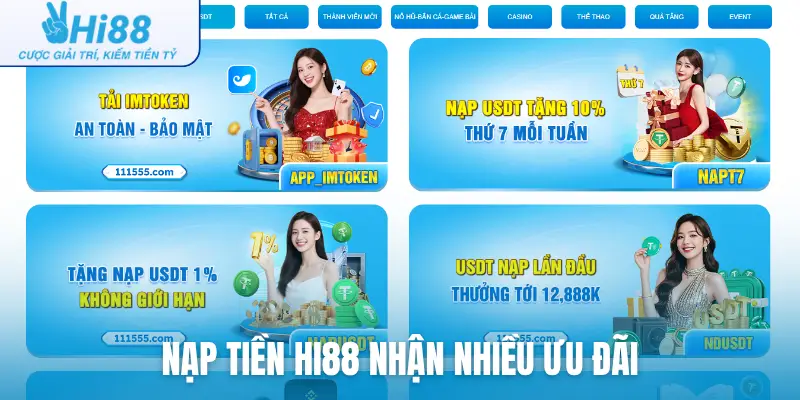 Nạp tiền Hi88 nhận nhiều ưu đãi