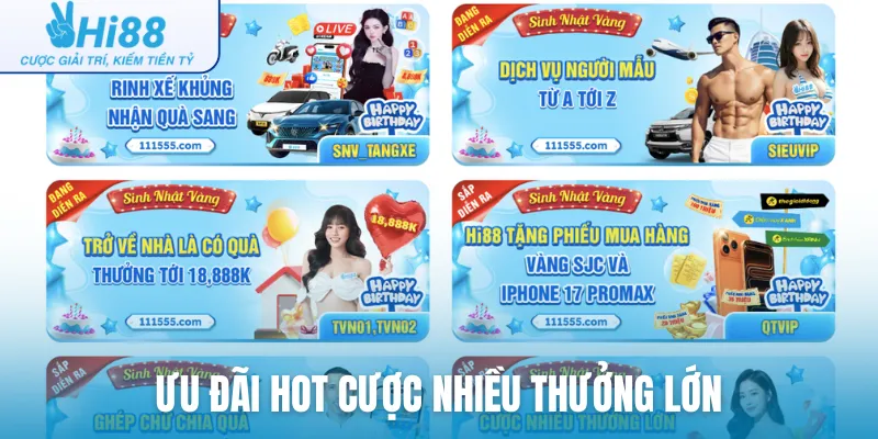Ưu đãi hot cược nhiều thưởng lớn